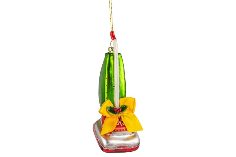 Glass vacuum ornament, green, 2.5 in  6            
