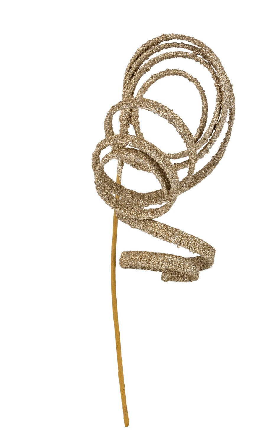 Gold glitter spiral extendable pick on solid gold paper stem, 23 in  24      