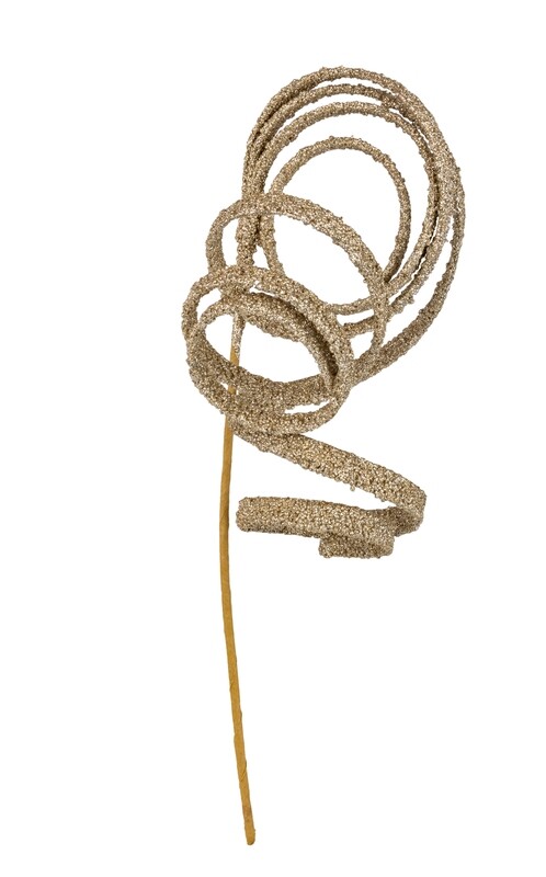 Gold glitter spiral extendable pick on solid gold paper stem, 23 in  24      
