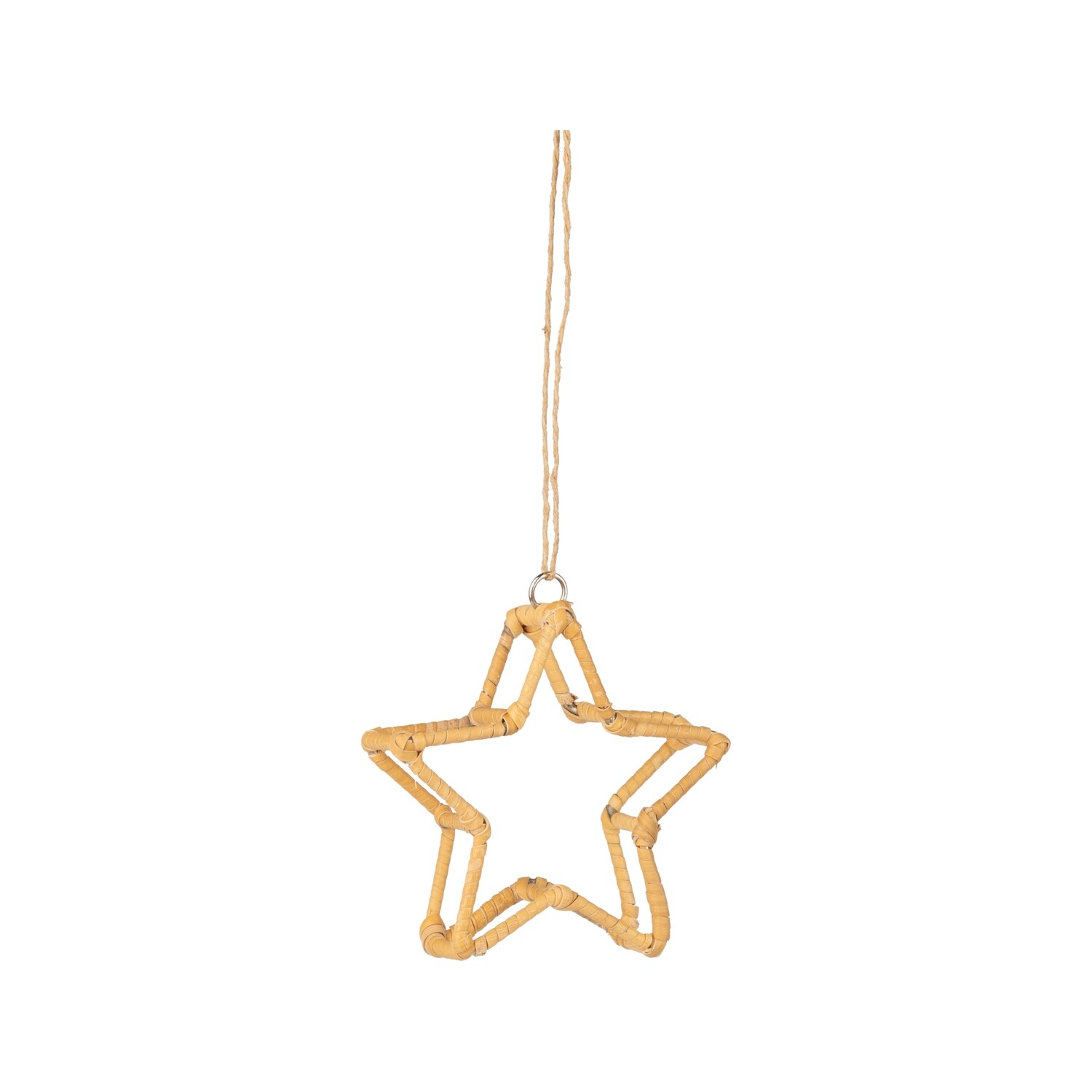 Rattan star ornament, natural, 3 in  12            