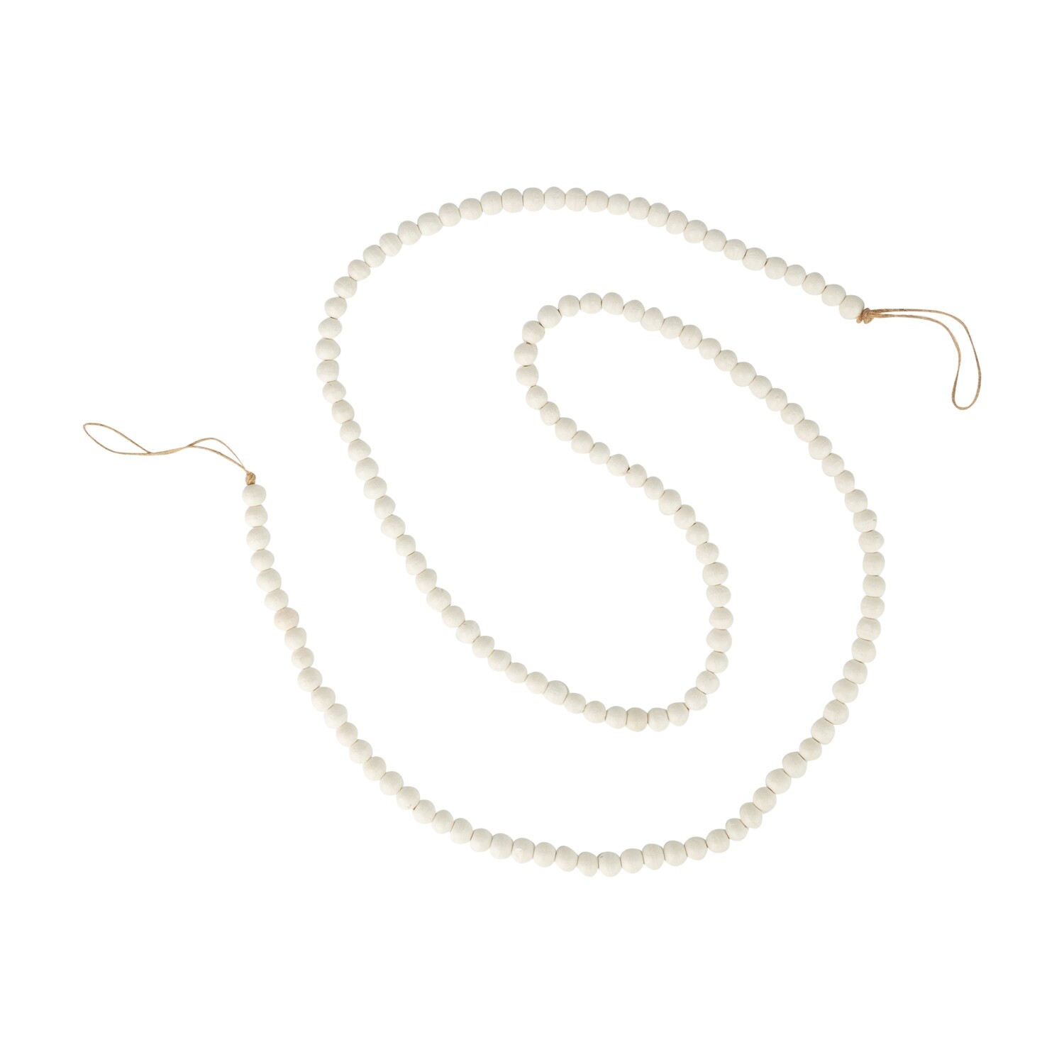 Wood white bead garland, 60 in  12            