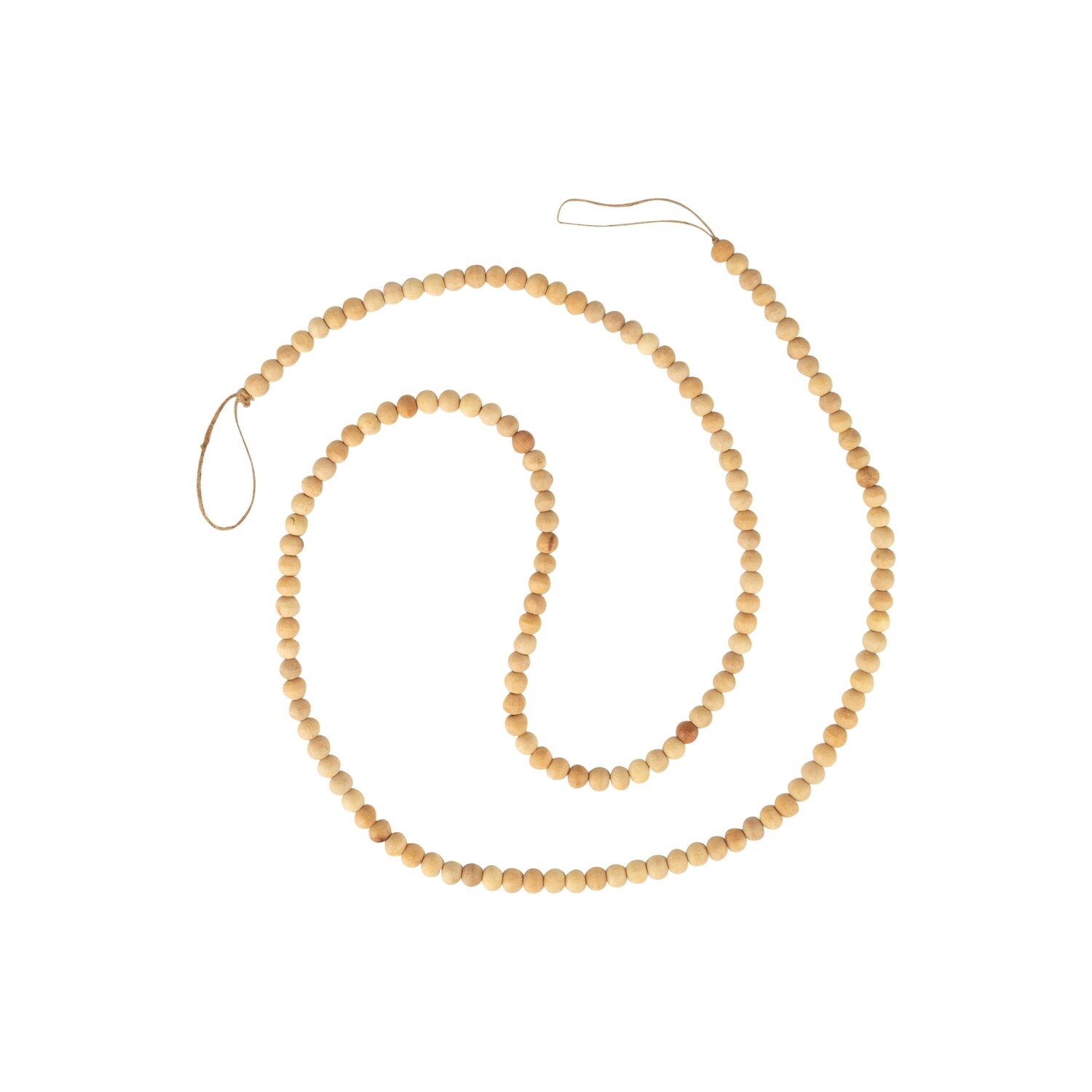 Wood natural bead garland, 60 in  12            