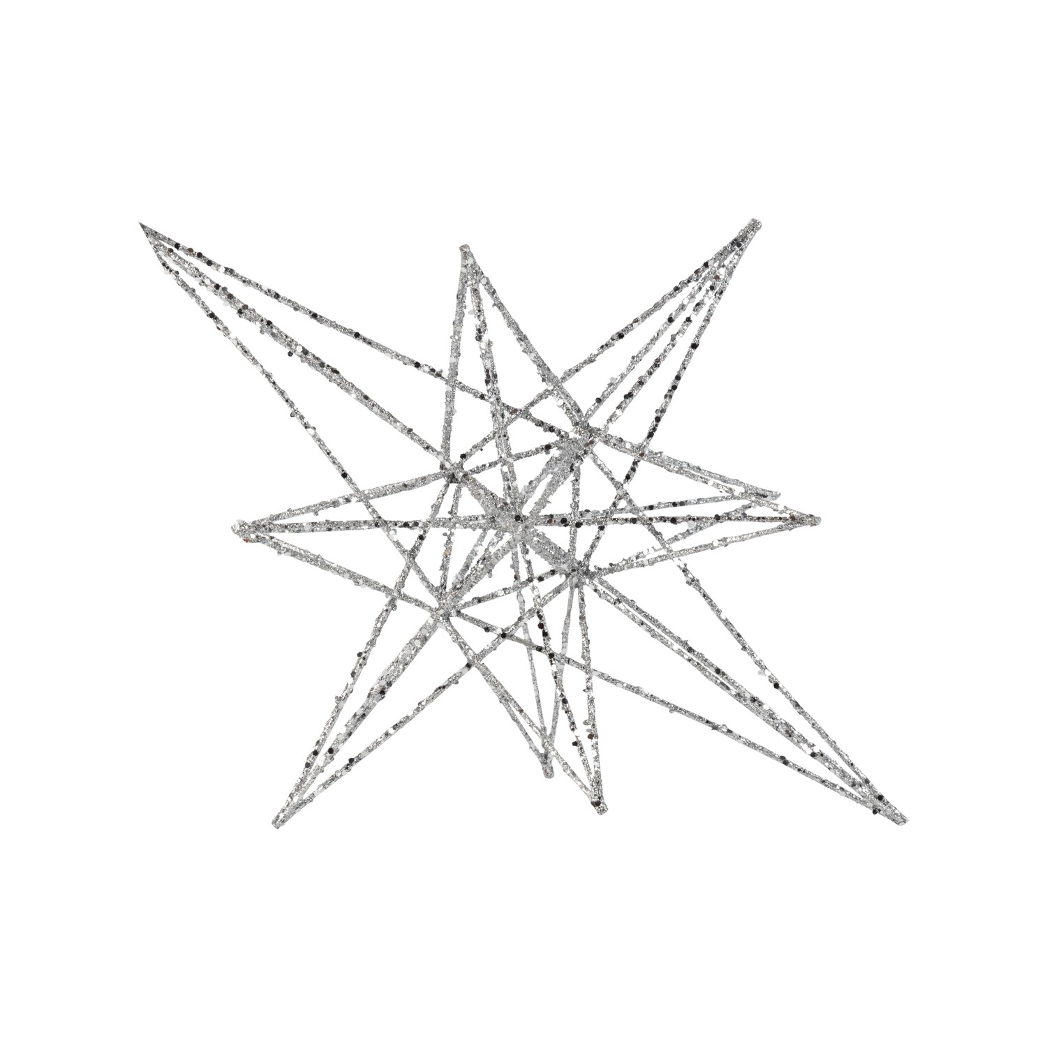 Wire Moravian tree ornament, silver glitter on wire base, 12 in  6            