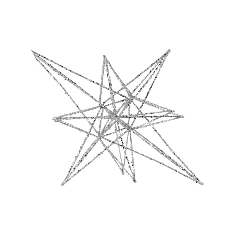 Wire Moravian tree ornament, silver glitter on wire base, 12 in  6            