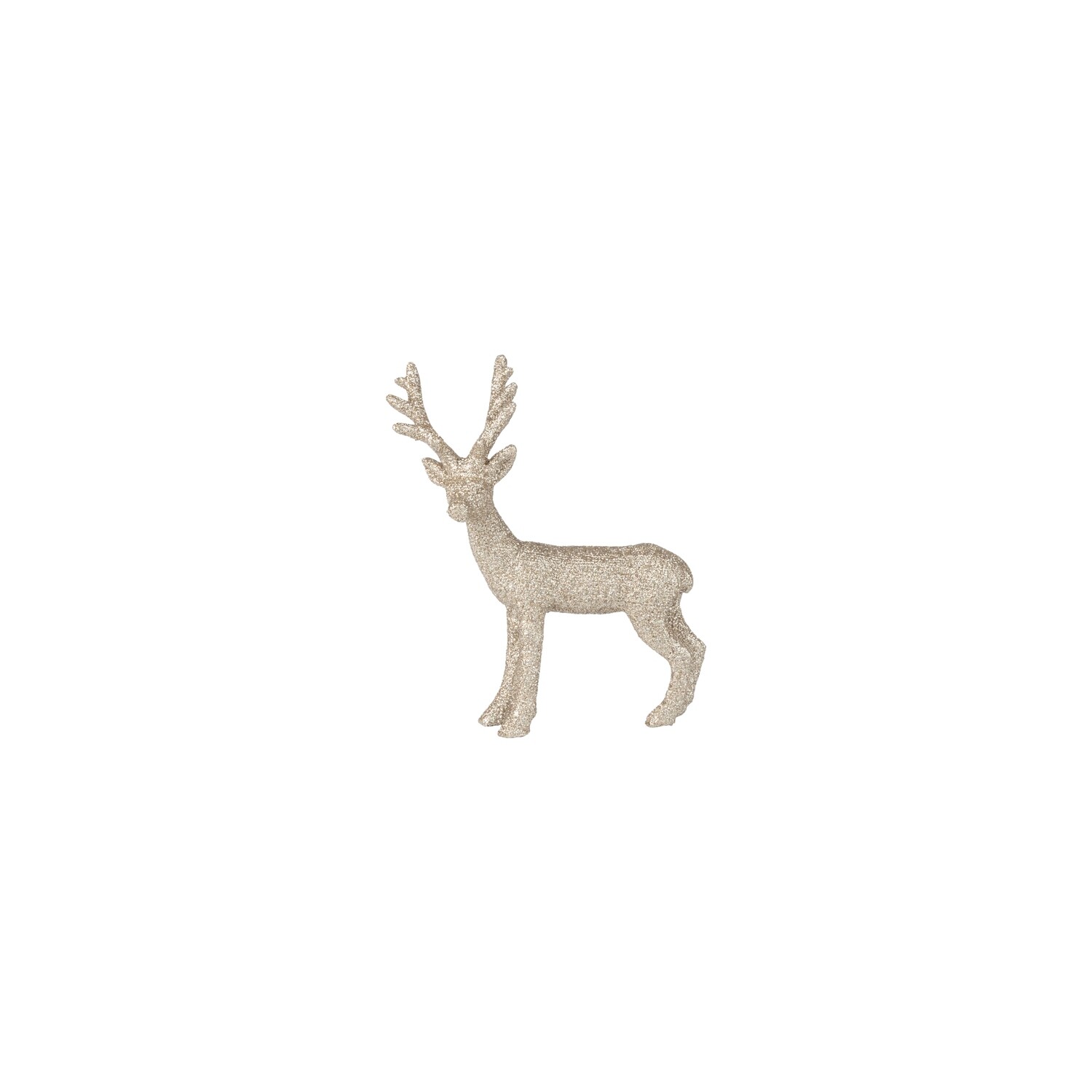 Resin stag ornament, silver, full glitter, 9 in  4 -Z08 -25NP -S04/25