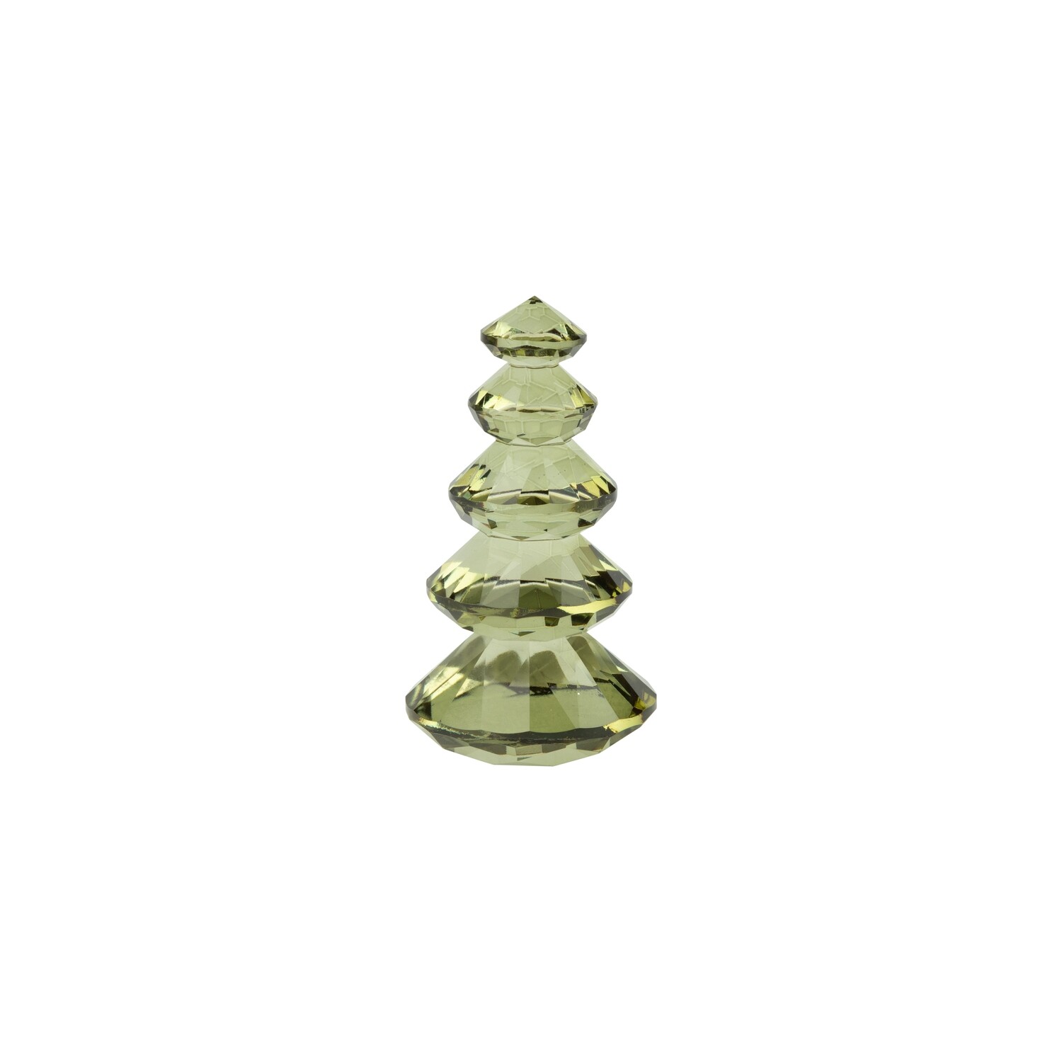 Solid cut Glass tiered tree, pale green, 4.5 in  6            