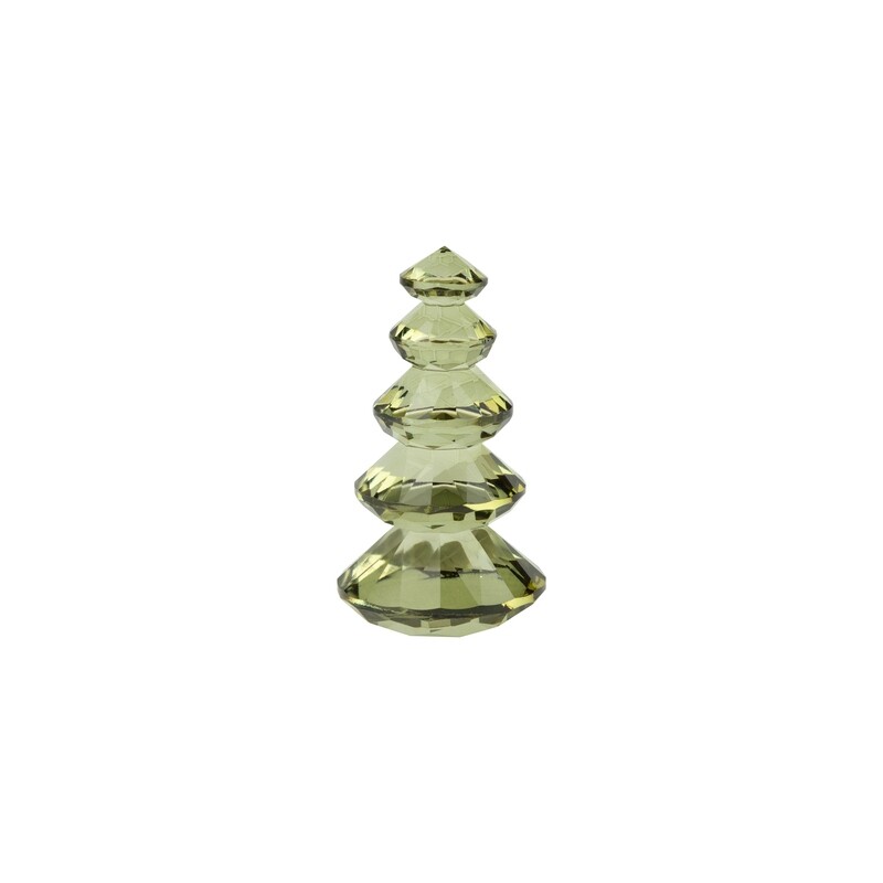 Solid cut Glass tiered tree, pale green, 4.5 in  6            