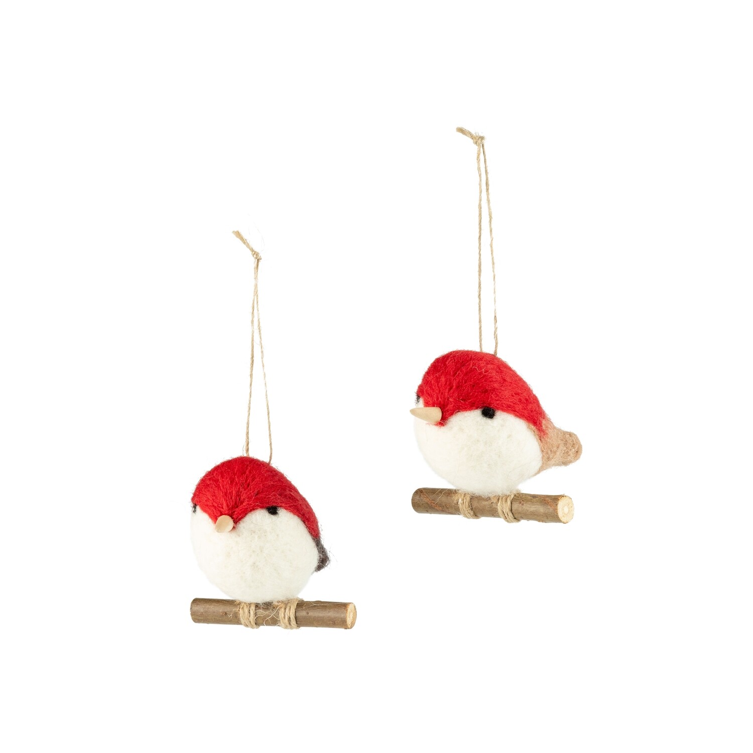 2 Asst&#39;d felt robin with ornament, 3 in  16            