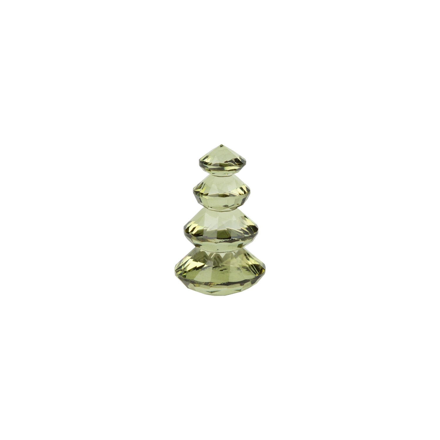 Solid cut Glass tiered tree, pale green, 3 in  6            