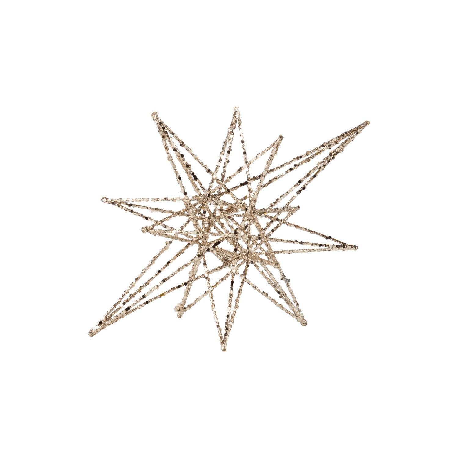 Wire Moravian tree ornament, champagne gold glitter on wire base, 8.5 in  6      