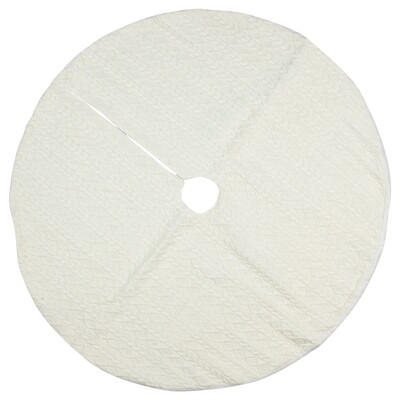 Cable knit Christmas tree skirt, white, 48 in  2      