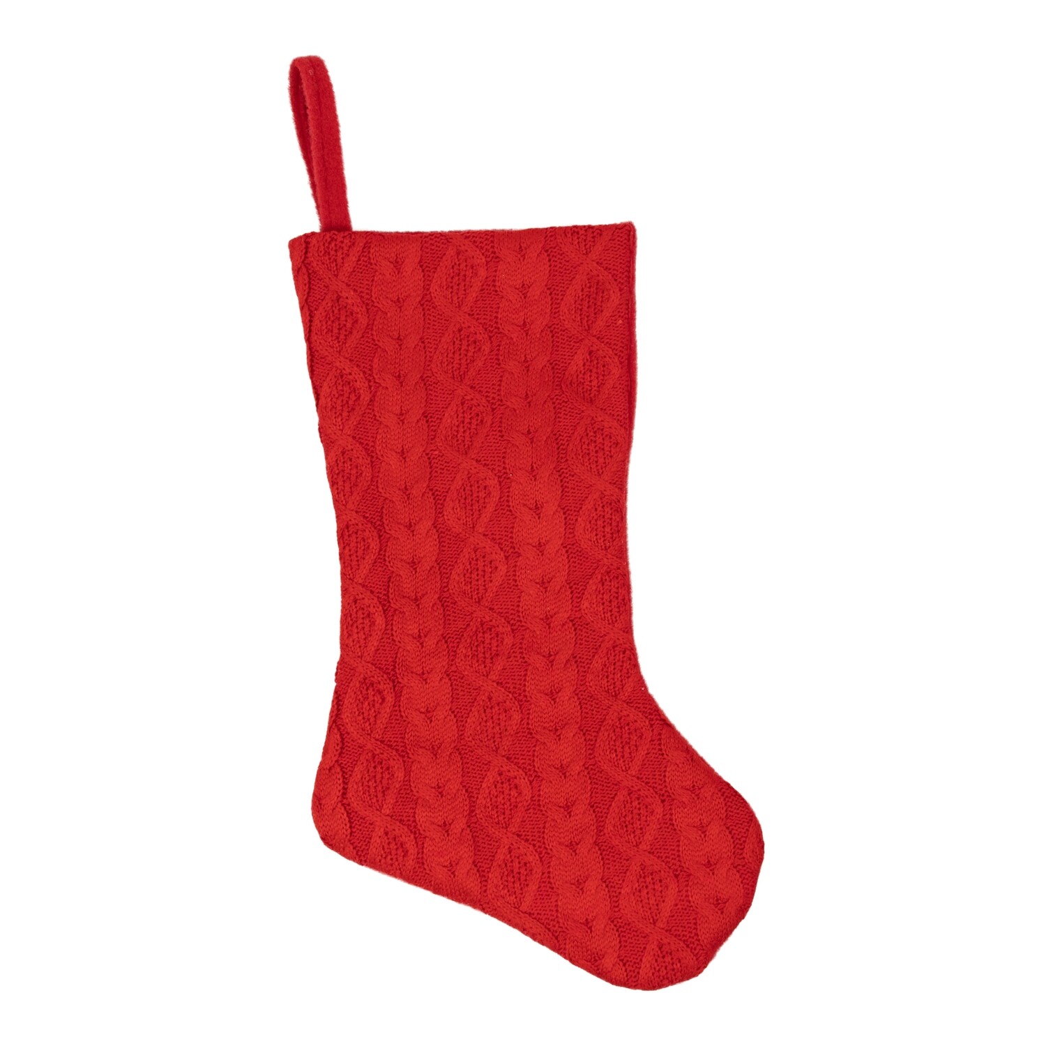Cable knit Christmas stocking, red, 21 in  6            
