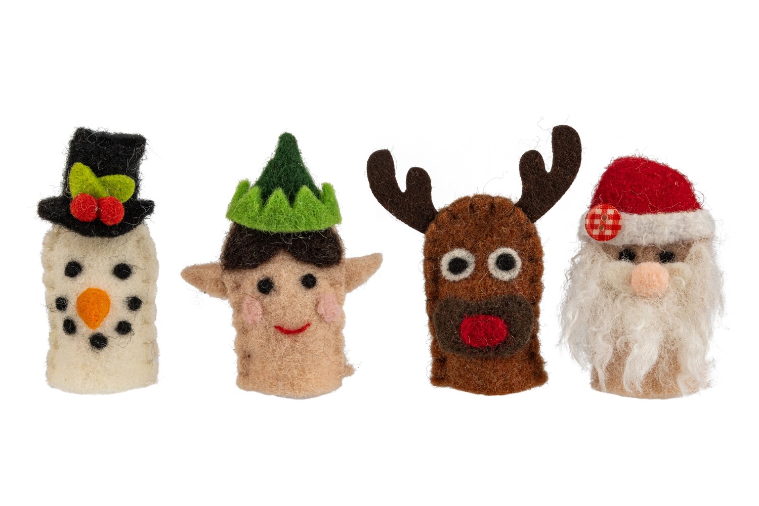 4 Asst&#39;d felt Christmas finger puppets, 3 in  24            