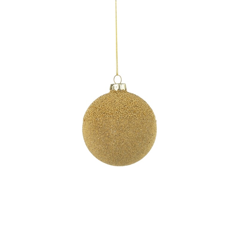 Glass gold beaded ball ornament, 3 in  12            