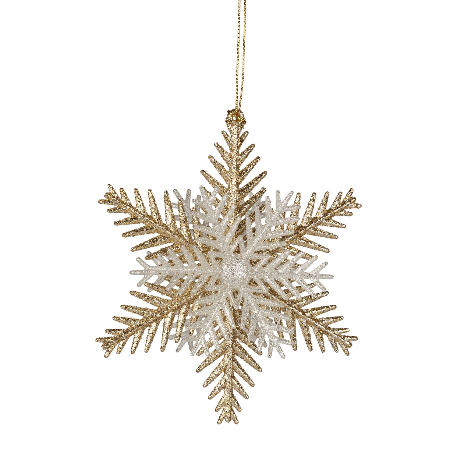 Acrylic gold and silver snowflake ornament, 5.5 in  12            