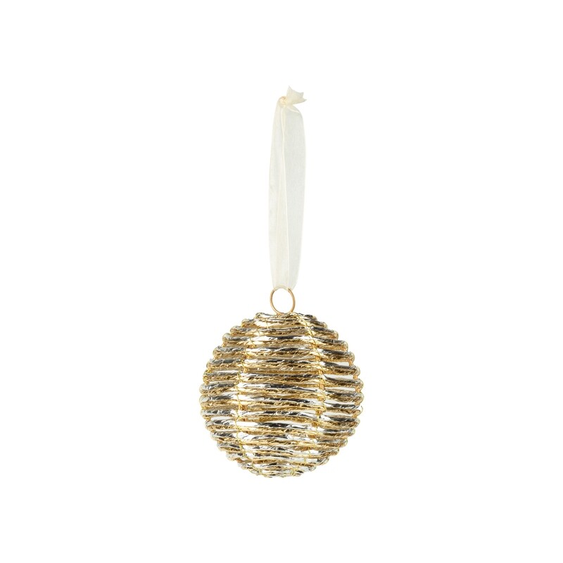 Metallic paper ball ornament, metallic gold and silver paper wrapped on wire ball, 100mm/4 in  12            