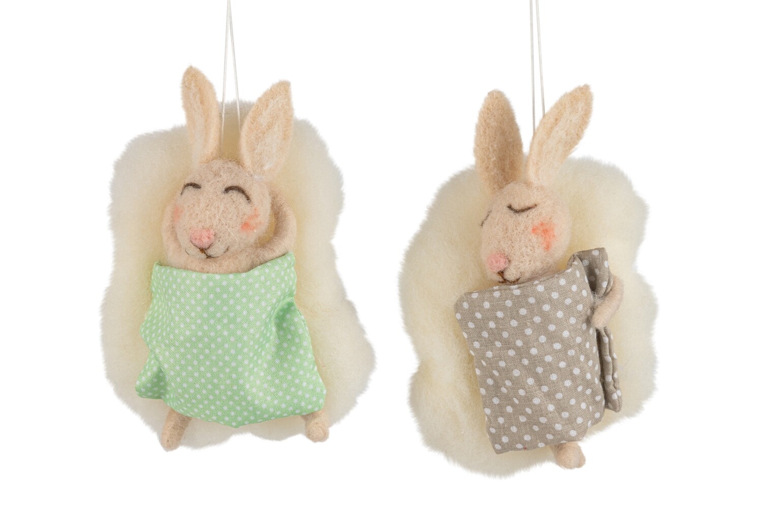 2 Asst&#39;d newborn mouse on cloud bed ornament, 5 in  8            