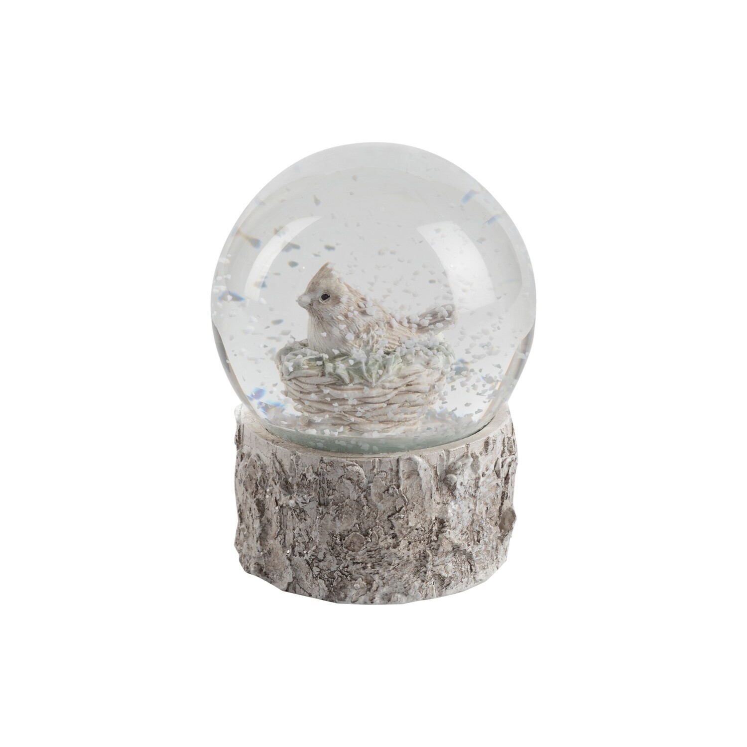 Resin white cardinal snow globe, 3.5 in  6            