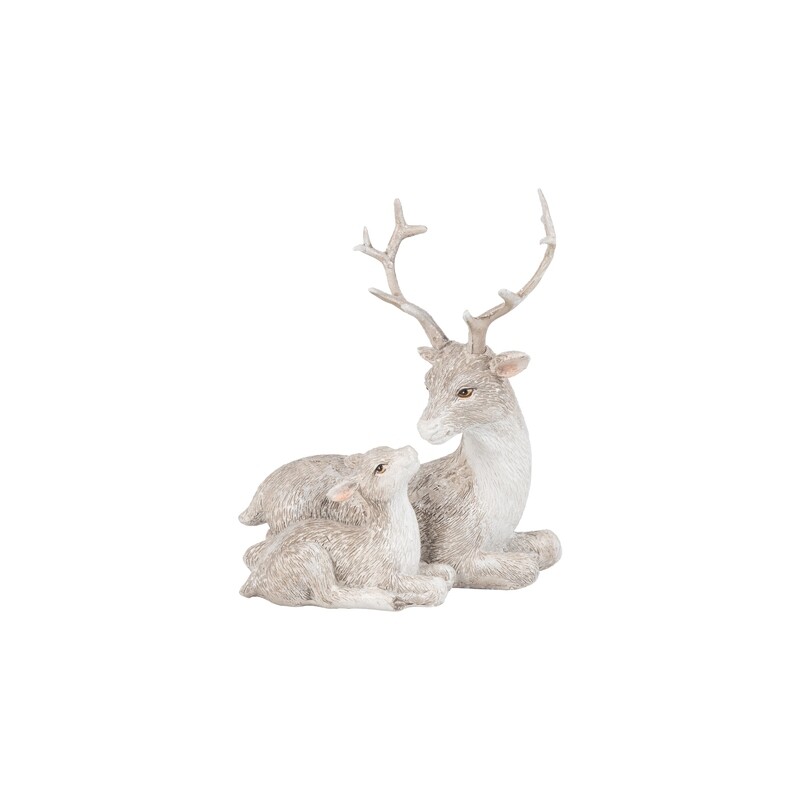 Resin stag and fawn table piece, 4 in  4      