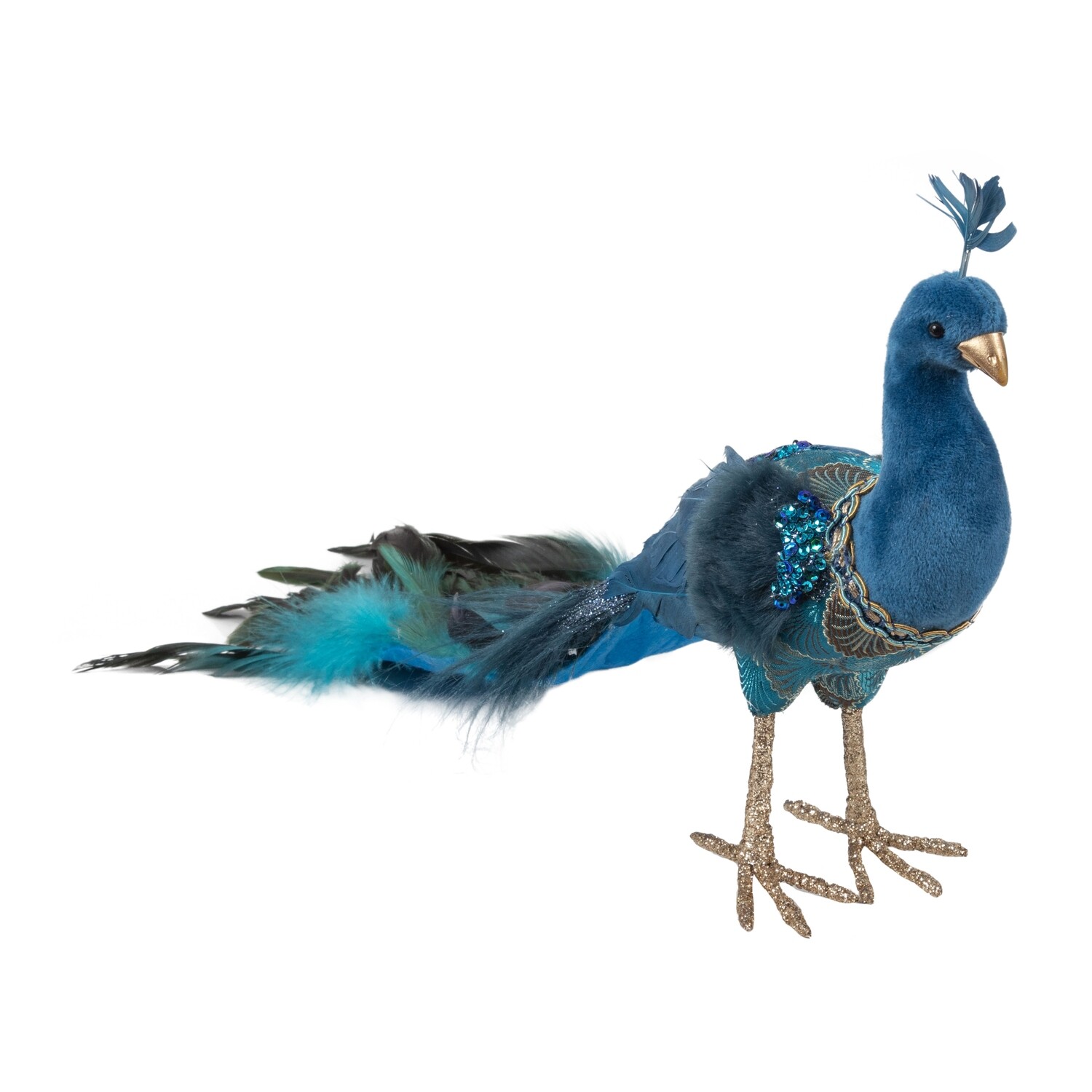 Standing fabric covered Peacock table piece, 15 in  2            