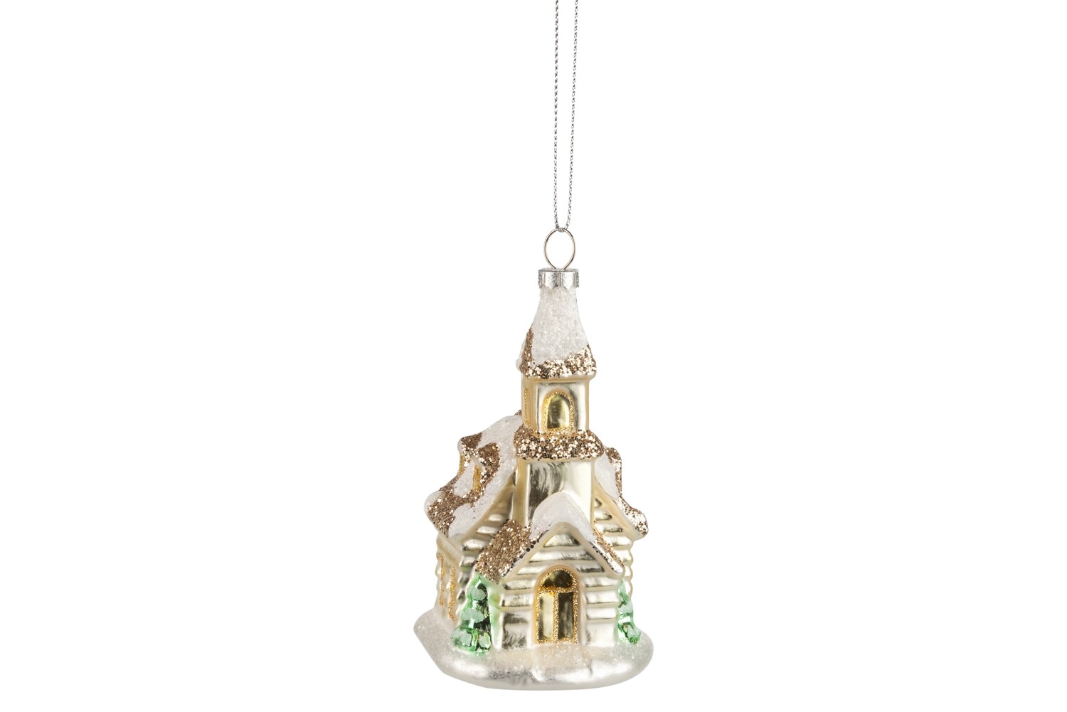 Glass church ornament, gold, 4.5 in  6 -Z08 -25NP -S04/25