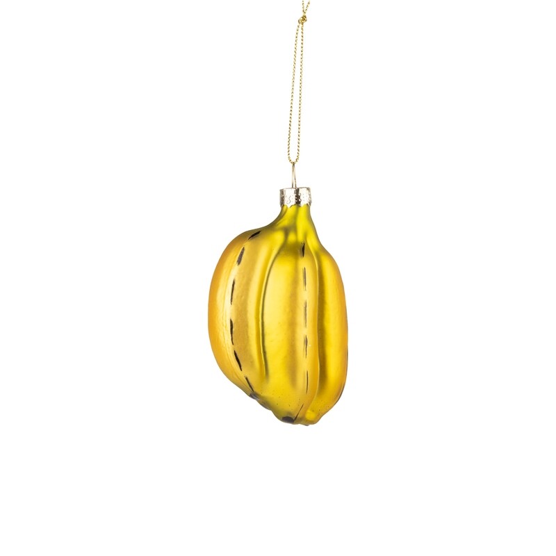 Glass banana cluster ornament, 2.75 in  12            