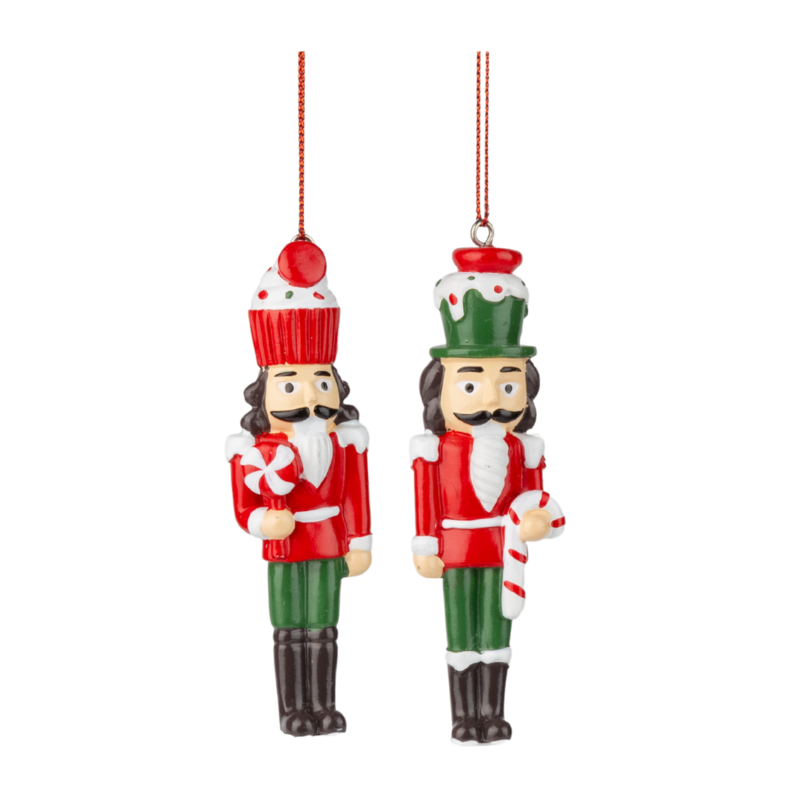 2 Asst&#39;d Painted resin nutcracker ornaments, 3 in  24            
