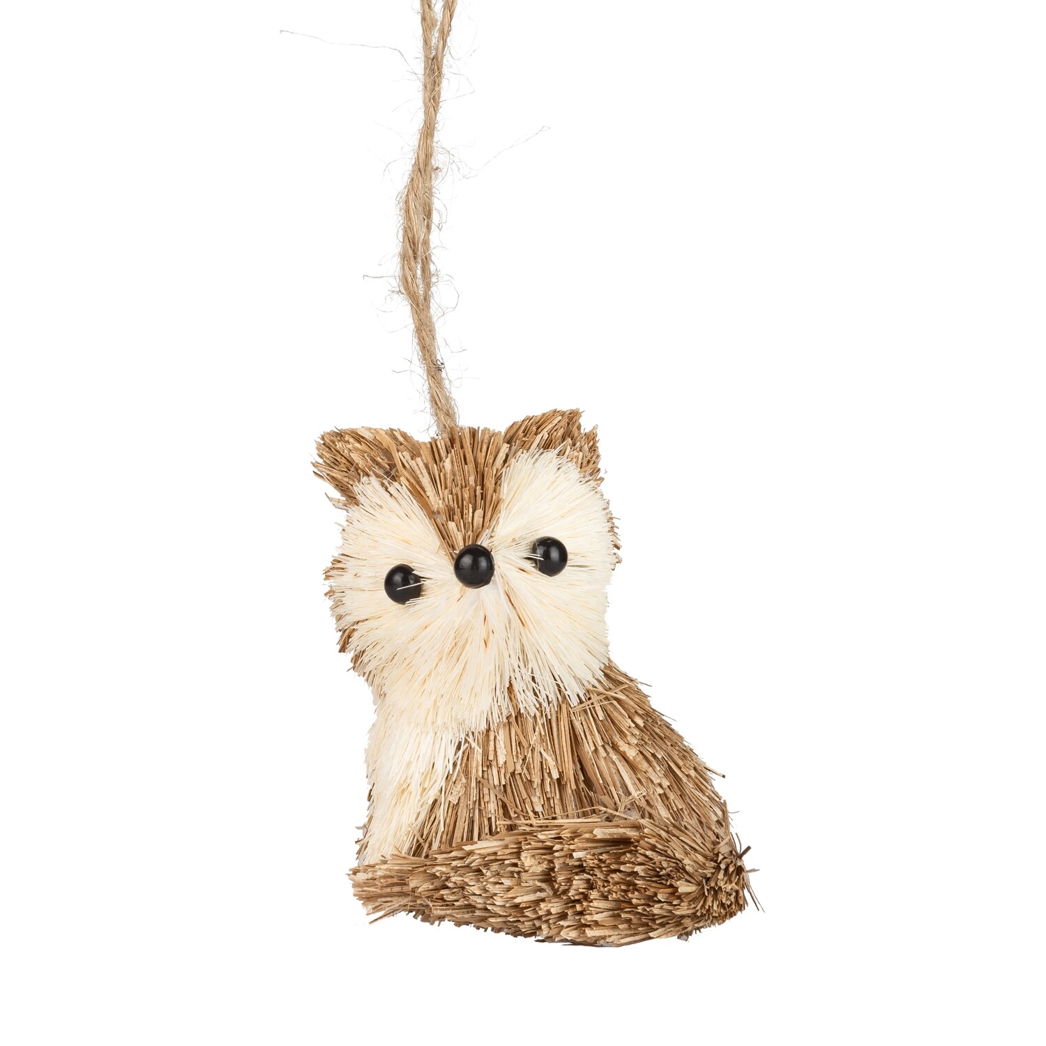 Bristle fox ornament, natural head with brown flocked body, 2.5 in  12            