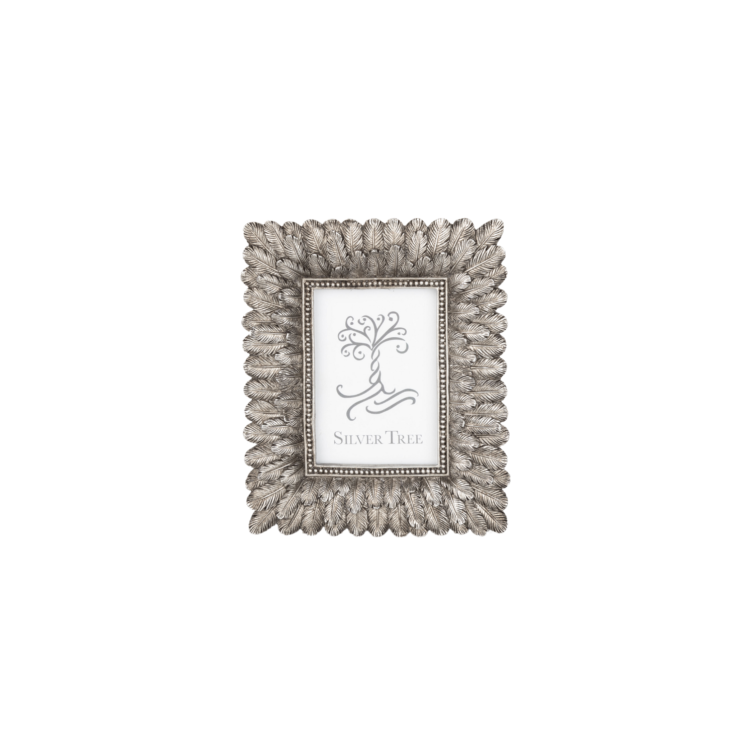 Feather motif mini picture frame, silver finish fits 2.5x3.5 in photo  6           