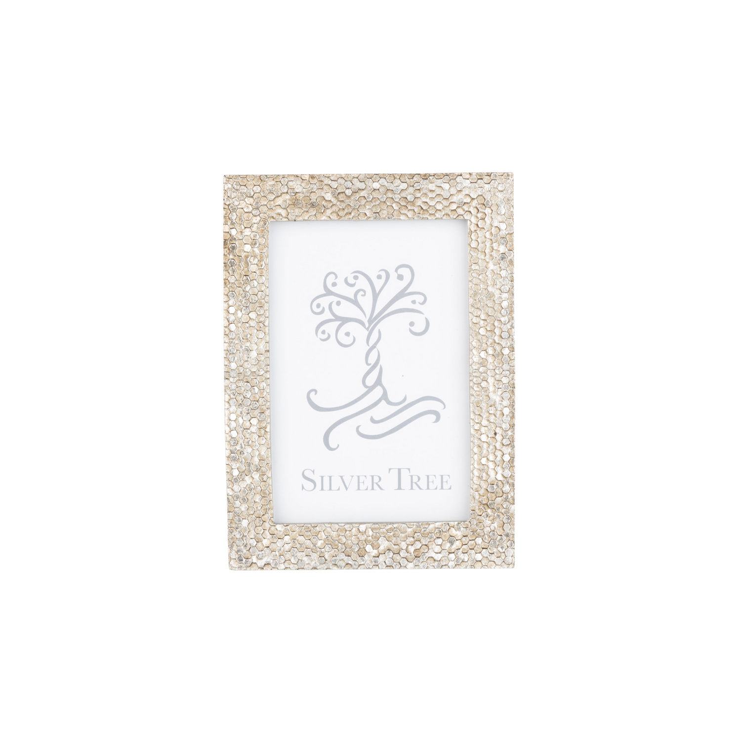 Chainmail pattern picture frame, silver finish fits 4x6 photo  4           