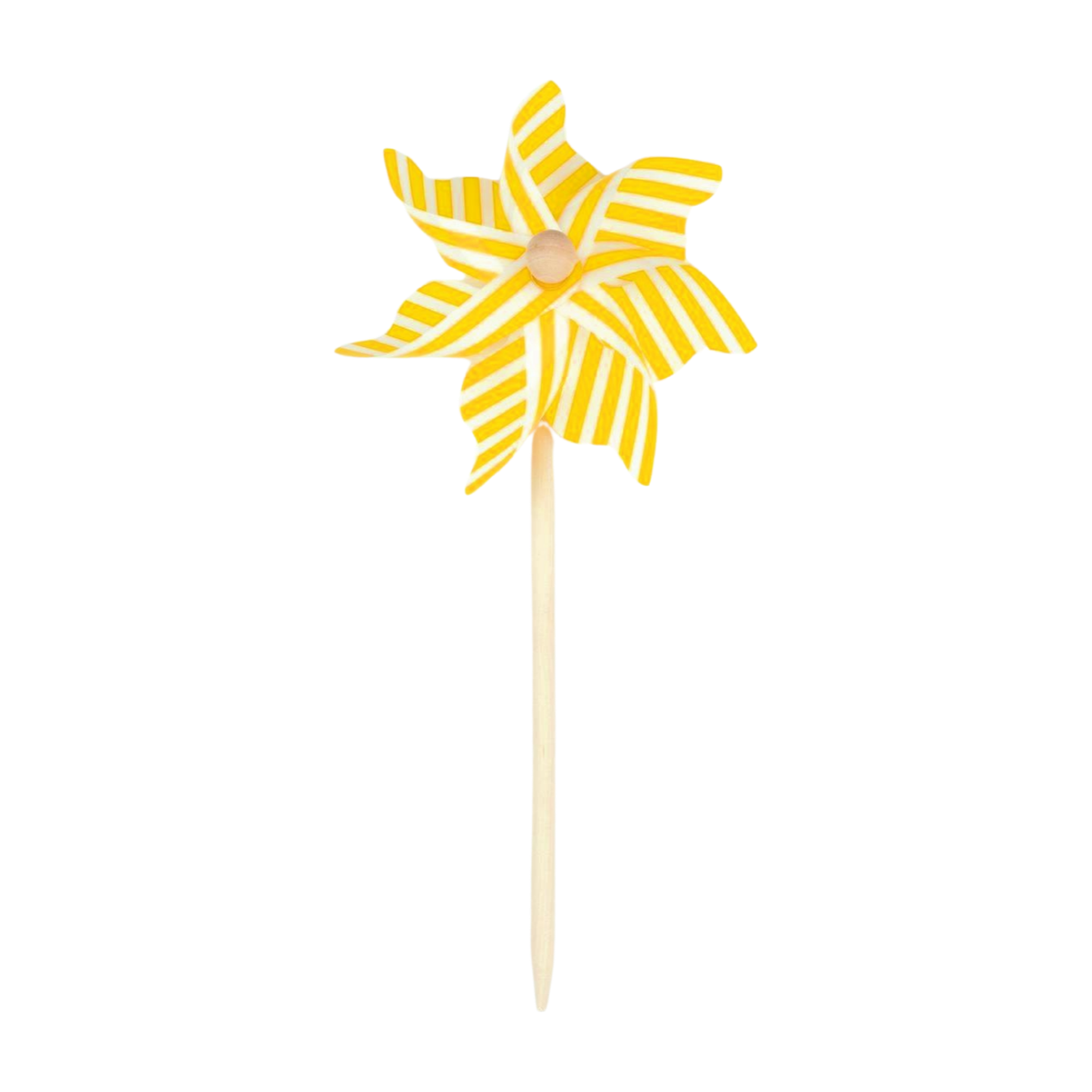 Yellow stripe pinwheel on wood pole, 12 in  12       