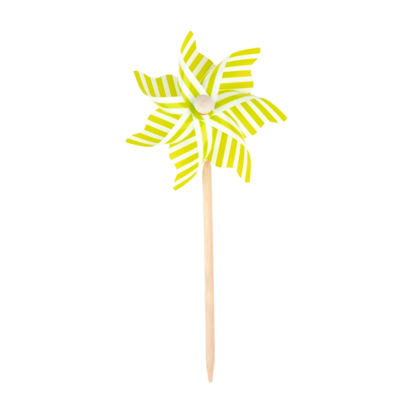 Green stripe pinwheel on wood pole, 12 in  12       