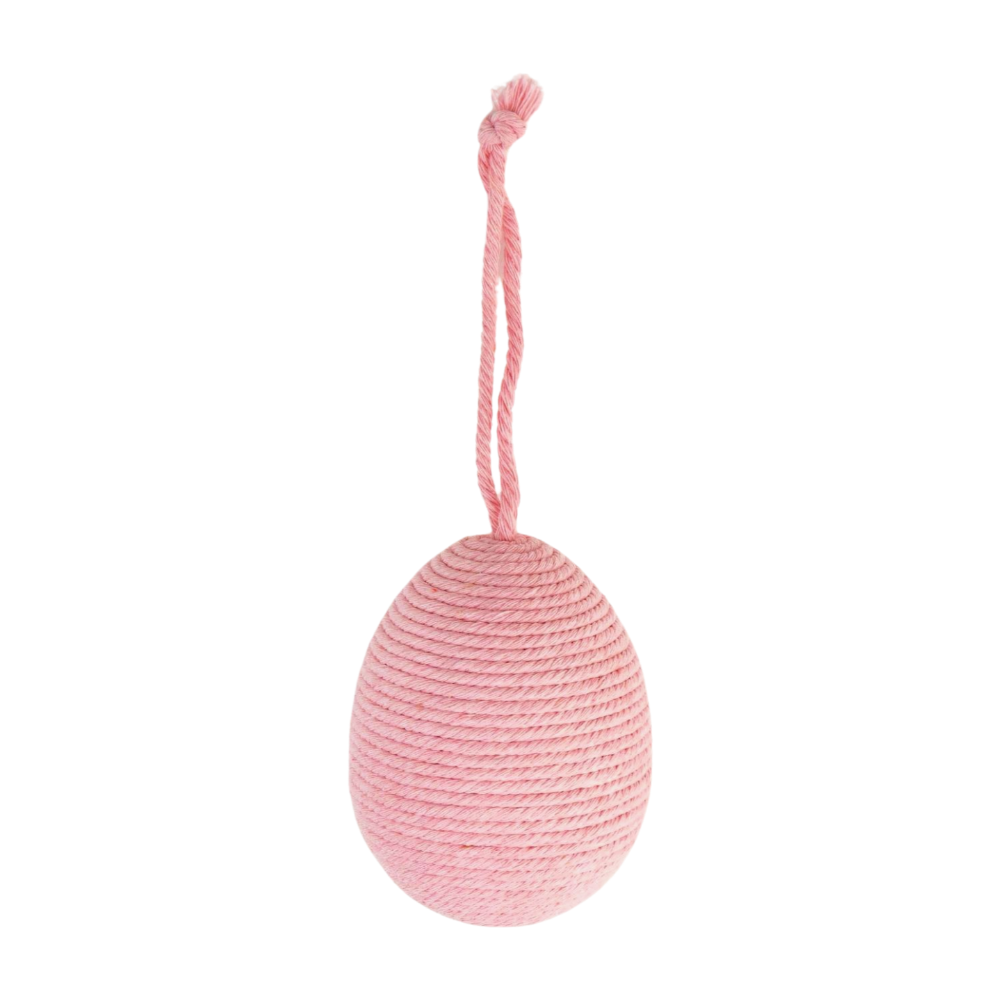 Pale pink cord egg ornament, 3.5 in  18       
