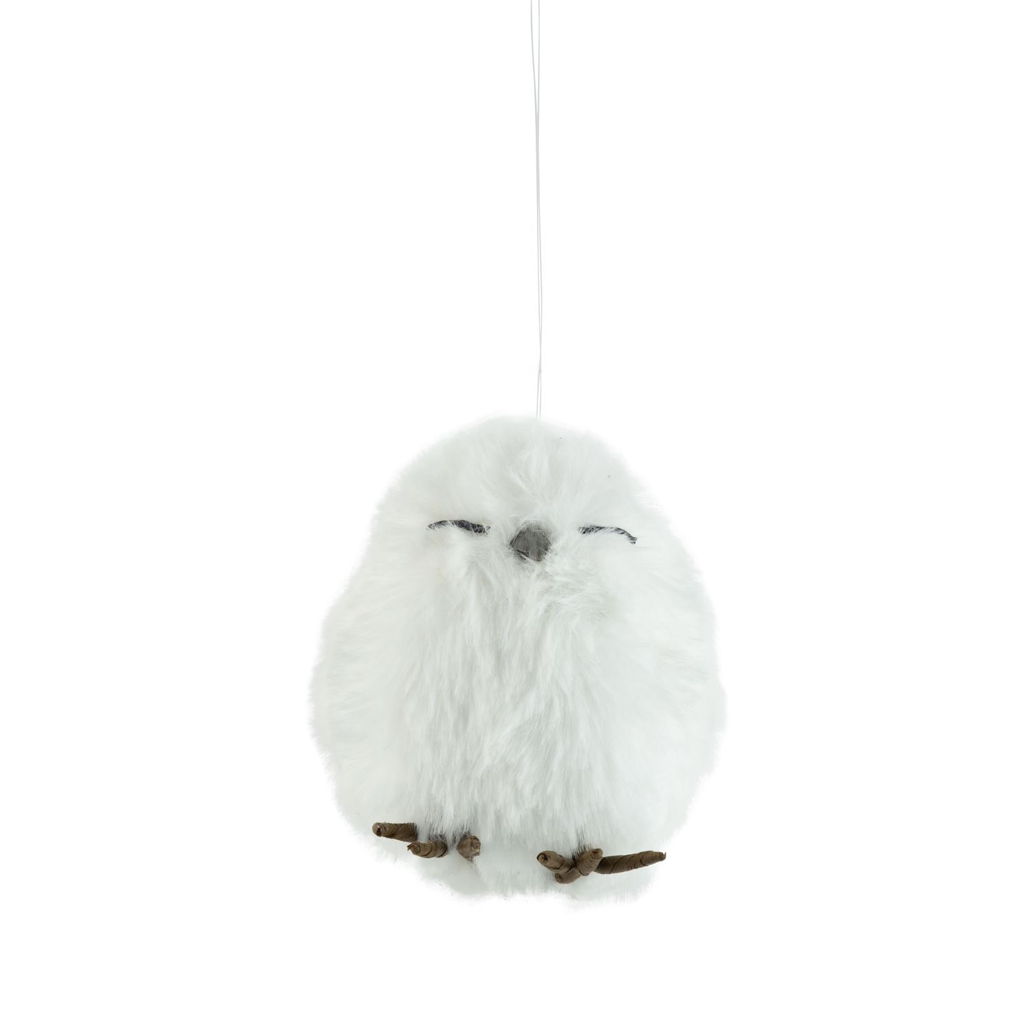 White plush owl ornament , 3 in  8      