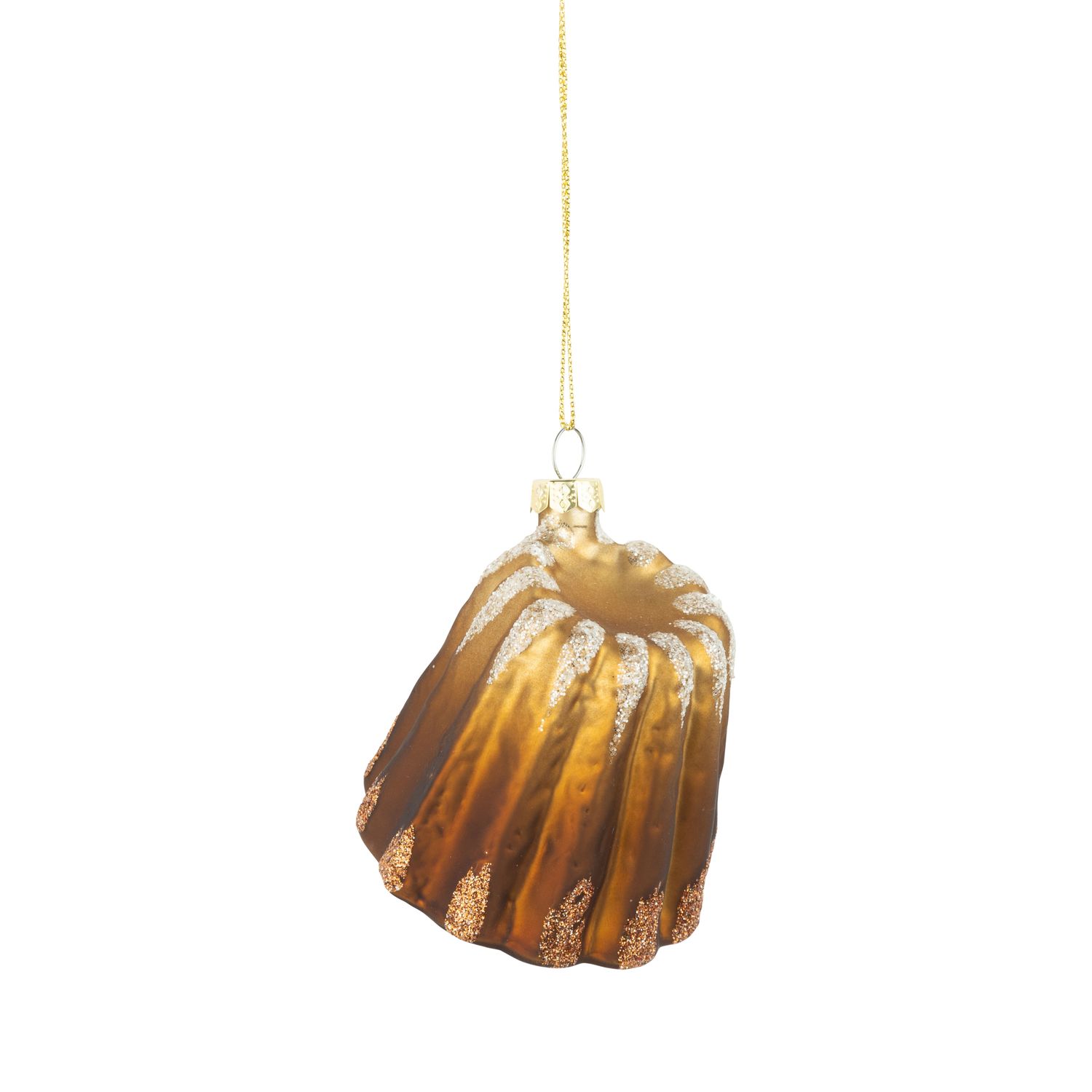 Glass brioche ornament, 3 in  12      