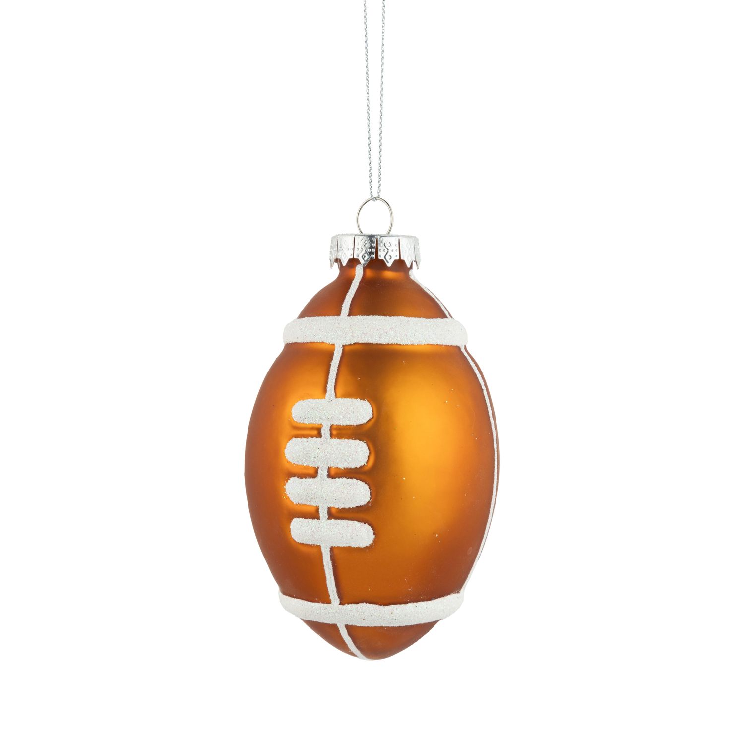 Glass Football ornament, 4.25 in  6      