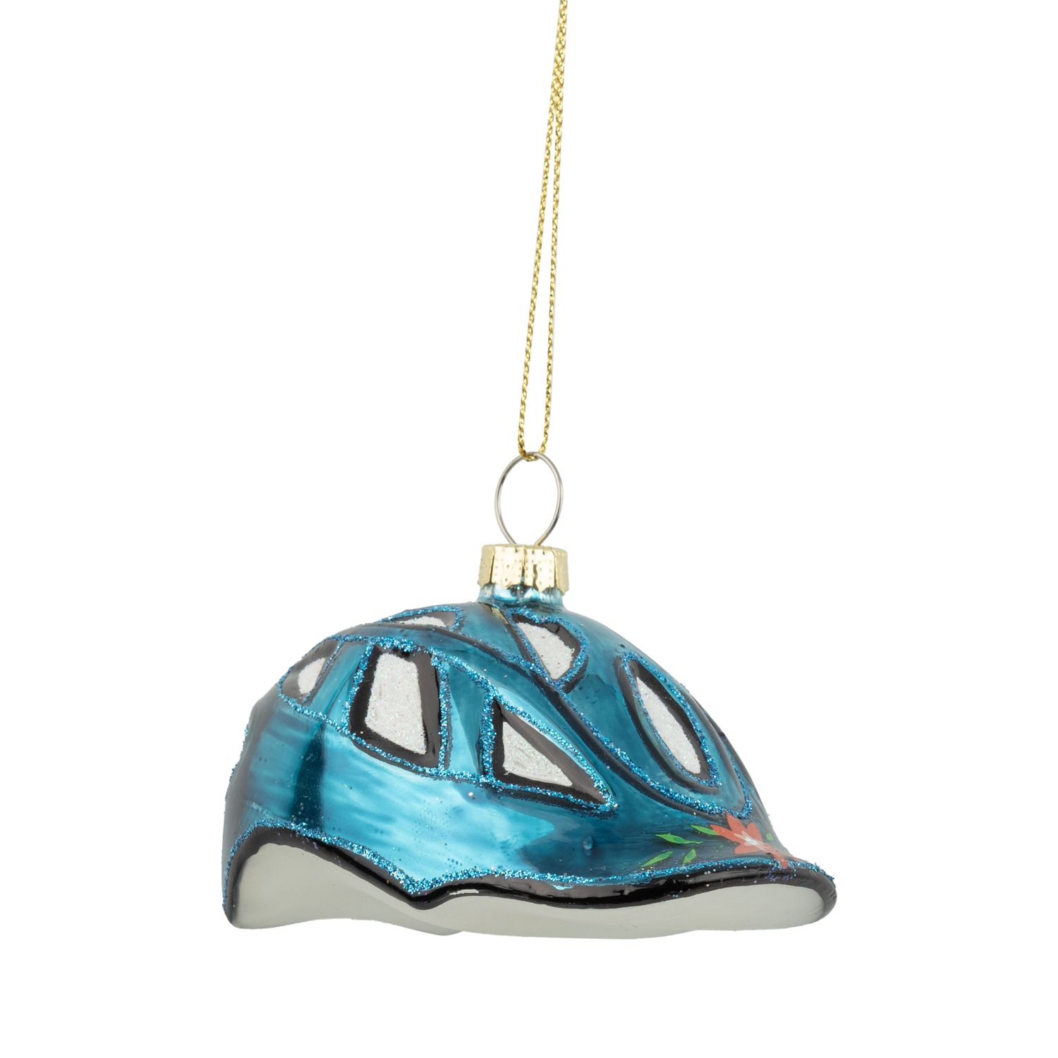Glass Bike helmet ornament, 3 in  6      