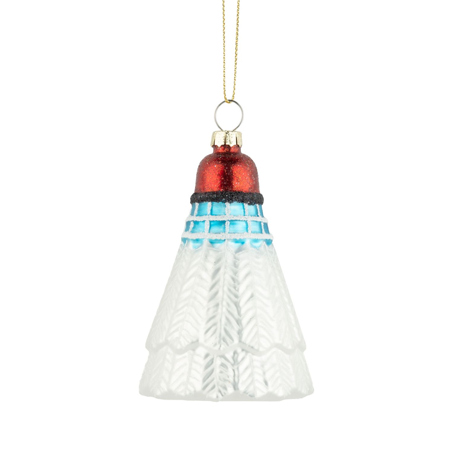 Glass Badminton shuttlecock ornament, 4 in  6      