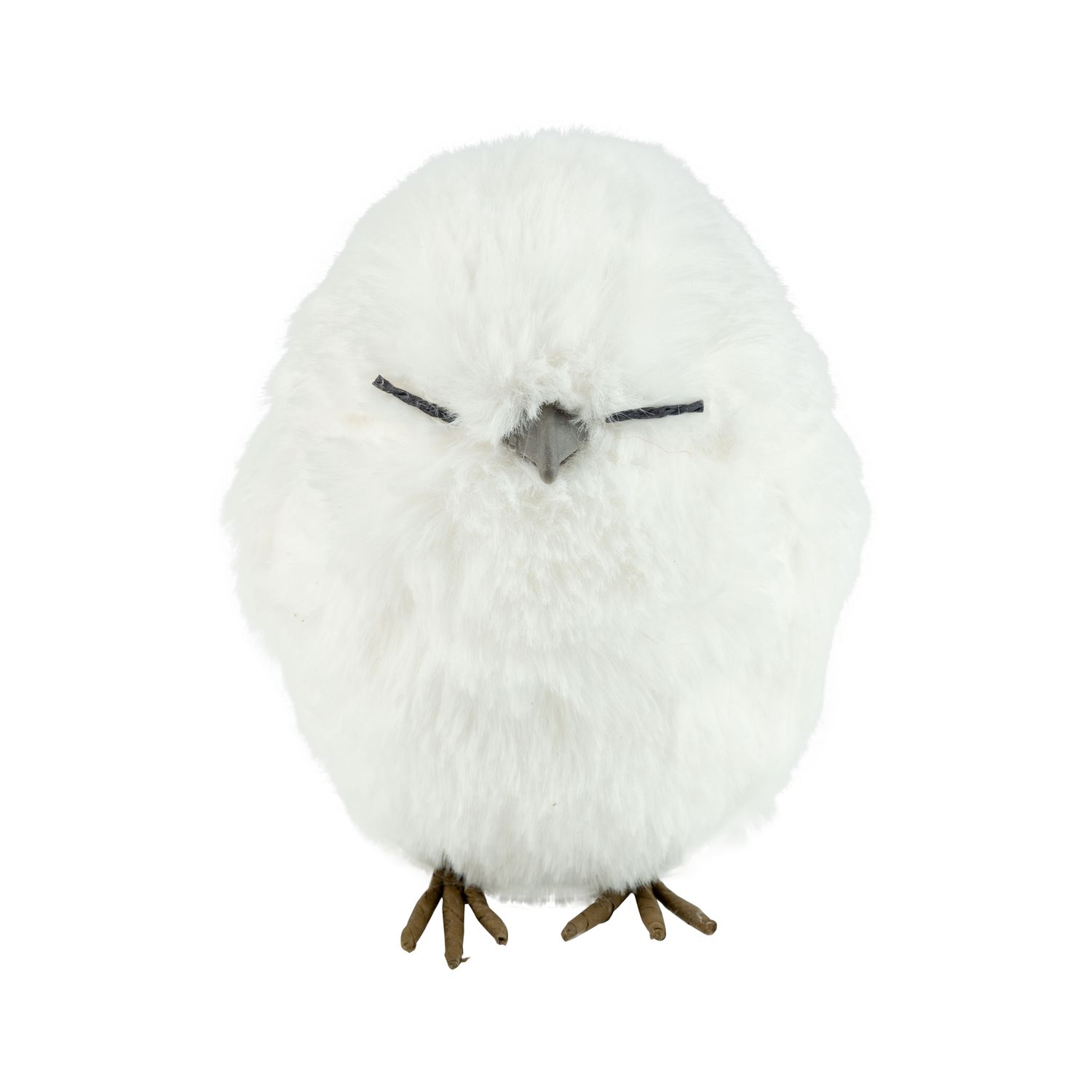 White plush owl ornament table piece, 5 in  8      