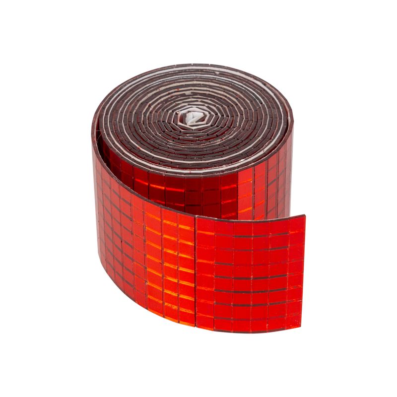 Self stick metallic square ribbon, shiny red, 72 in  6      