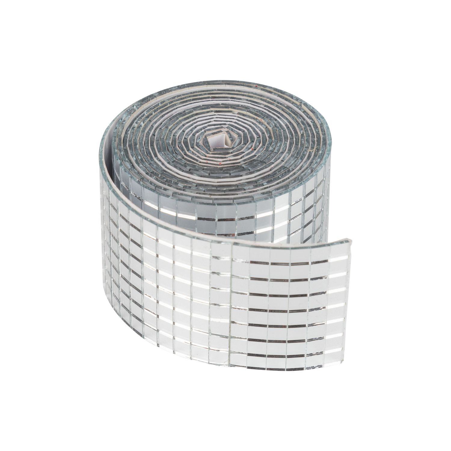 Self stick metallic square ribbon, shiny silver, 72 in  6      