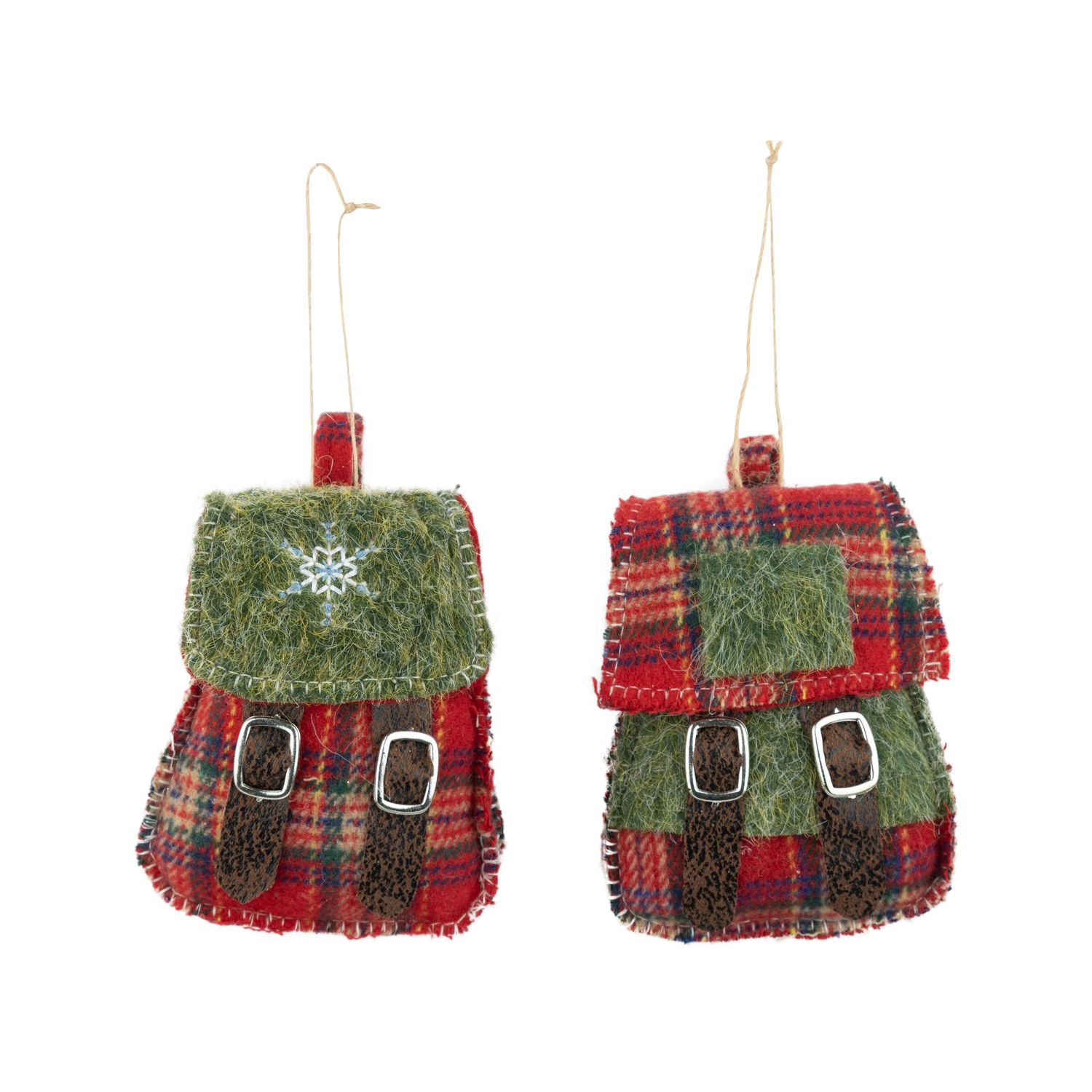 2 Asst&#39;d paid felt backpack ornaments, 4.5 in  12      