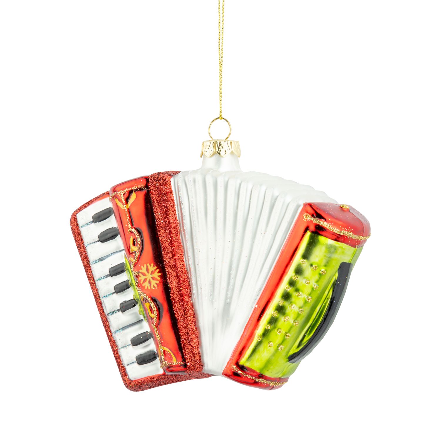 Glass accordion ornament, 4.5 in  6      