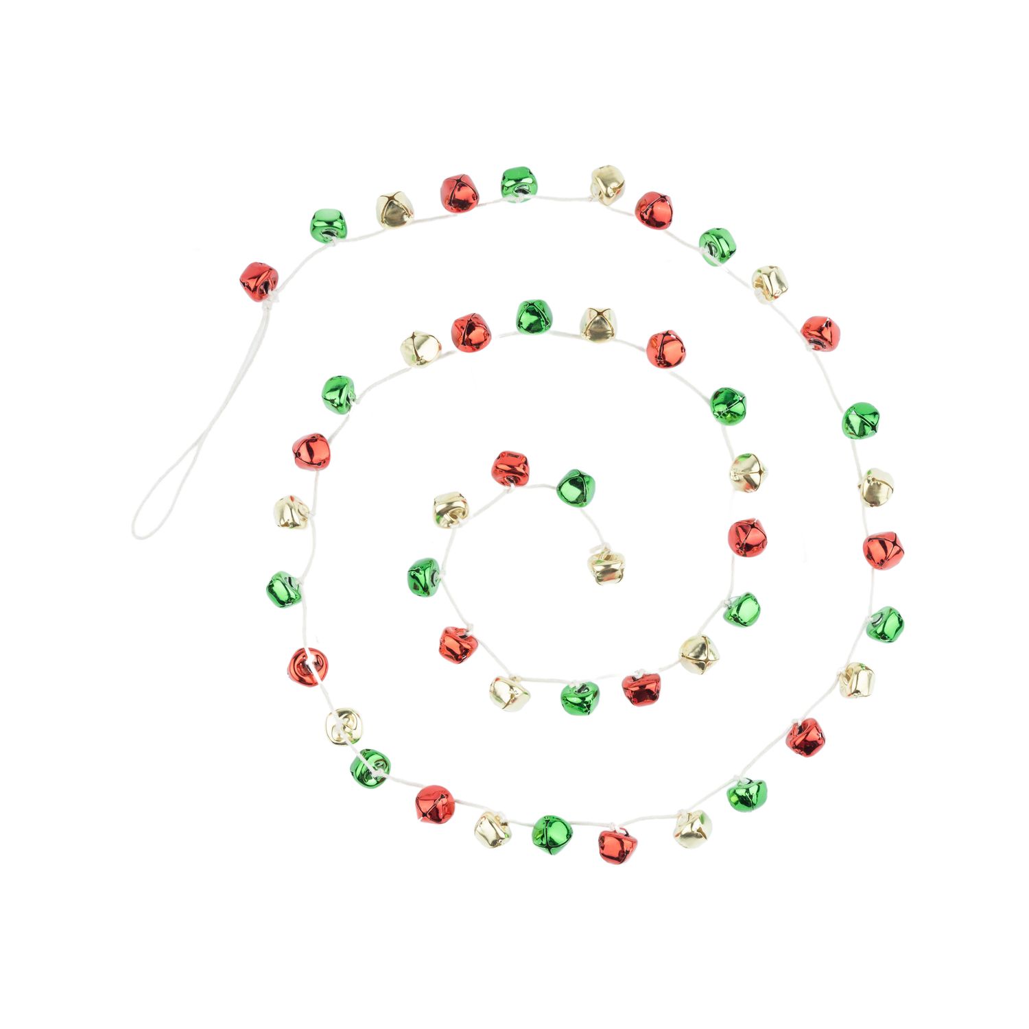 Red, green and gold small jiggle bell garland, 50 in  6      