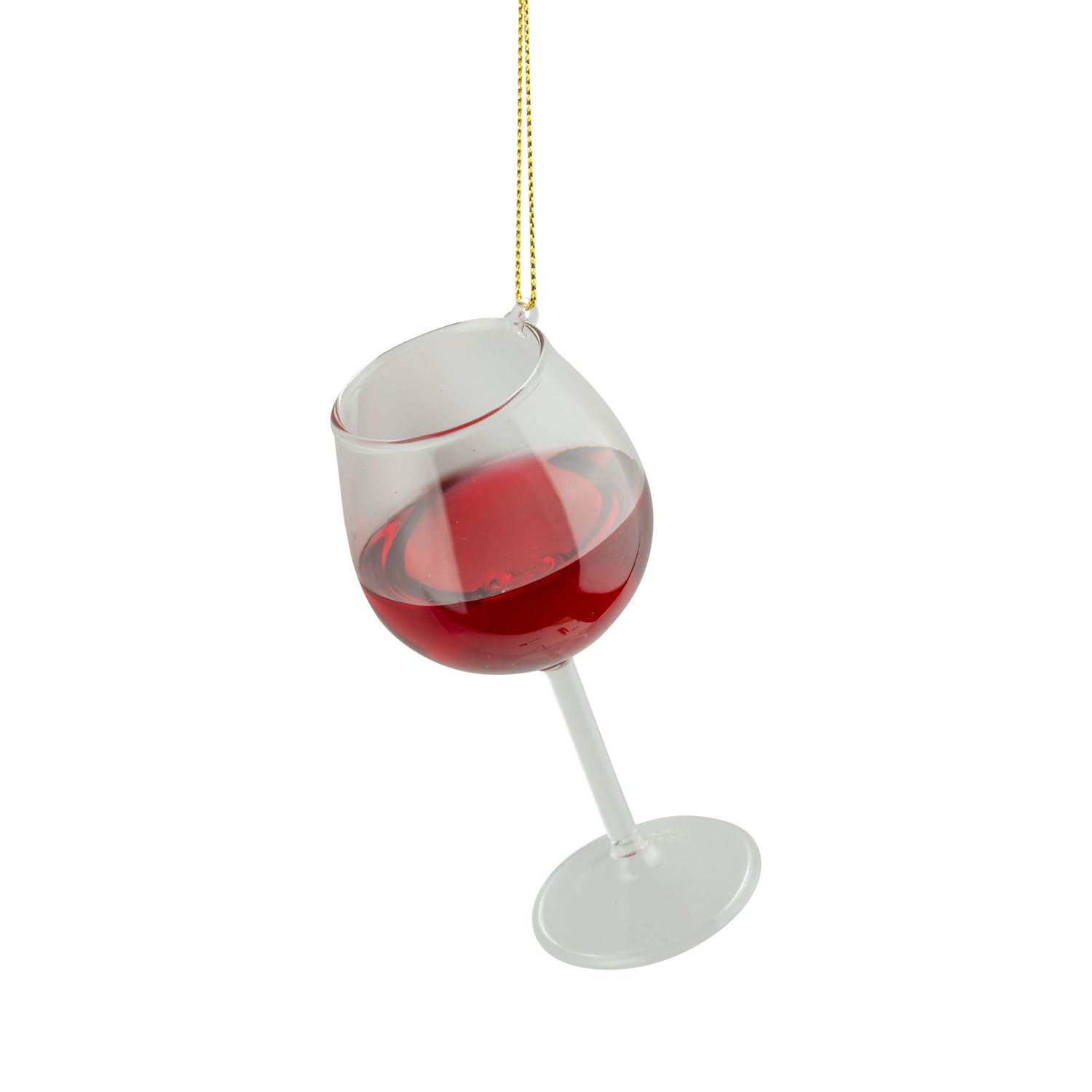 Red wine glass ornament, 4.25 in  6      