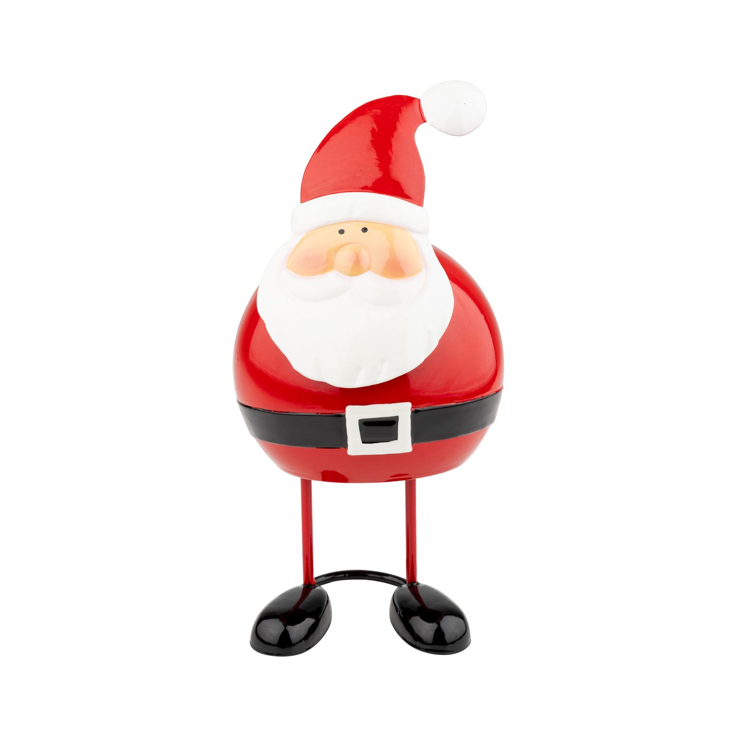 Metal Santa table piece with black legs, 8 in  6      