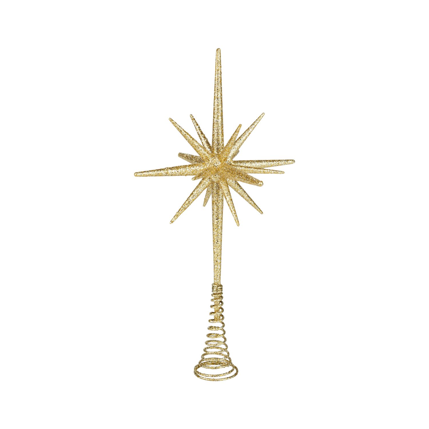 Glitter acrylic Moravian star tree topper, gold glitter finish, 9 in  8      