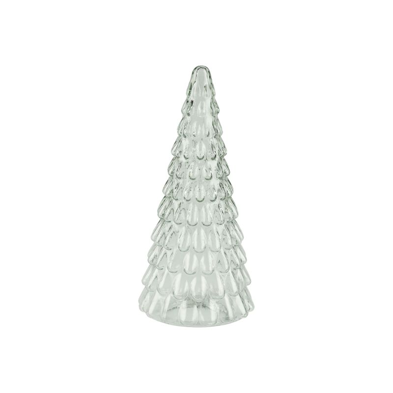 Clear molded glass cone tree tabletop, 12 in  2
