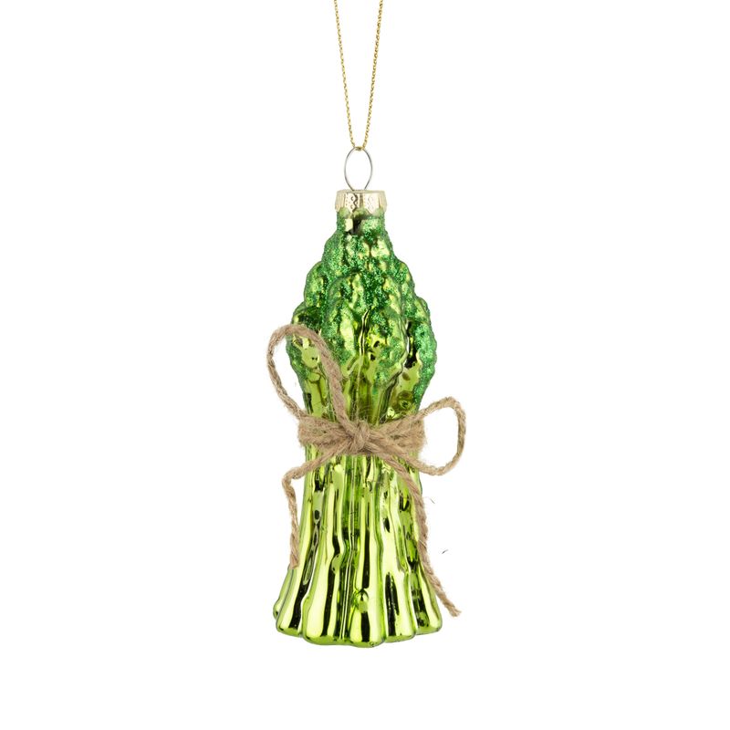 Glass asparagus bundle ornament, 4.25 in  6      