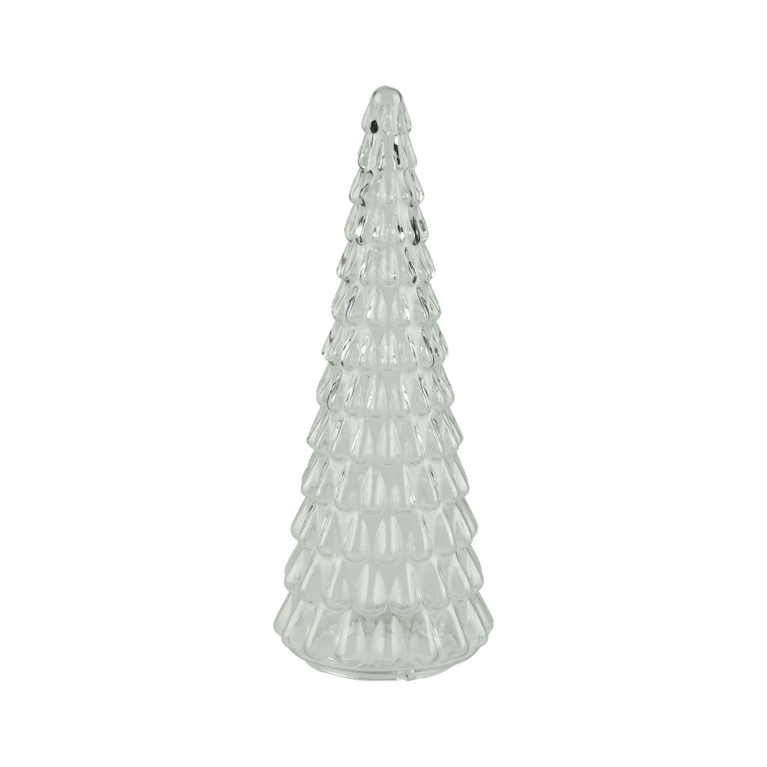 Clear molded glass cone tree tabletop, 15 in  2